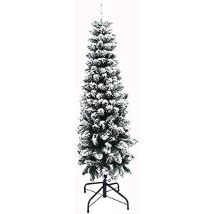 Weihnachtsbäume Künstlicher Kiefernbaum, schneebeflockter, bleistiftdünner Fichtenbaum mit Scharnier, schneebedeckter Weihnachtsbaum mit LED-Licht, umweltfreundlicher Volltannen