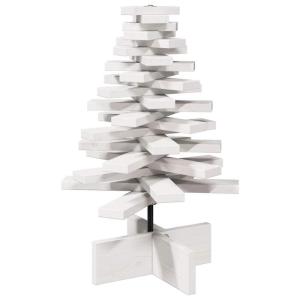 Weihnachtsbaum, Tannenbaum Holz zum Schmücken, Christbaum Holzbaum DIY Weihnachten Dekoration, Dekobaum Weihnachtsdeko, Weiß 60cm Massivholz Kiefer