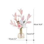 Kunstblumen Künstliche Blumen-Pflanzen-Set, künstliche Seidenblumen mit Leichter Luxus-Vase aus Schmiedeeisen, für den Hochzeitshausgarten für jeden Anlass