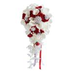 Künstlicher Blumenstrauß mit Diamantknopf, Wasserfall-Simulation, gefälschte Blumen für Hochzeitsfeier, Braut, Handrequisiten
