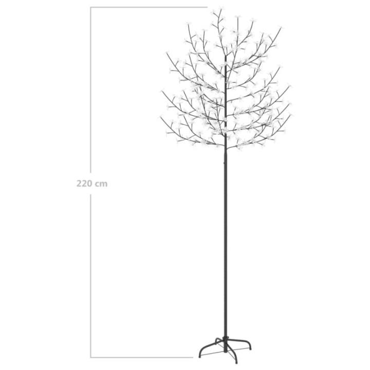LED Weihnachtsbaum Lichterbaum Weihnachten Christbaum für Außenbereich geeignet 220 LEDs Kaltweißes Licht Kirschblüten 220 cm