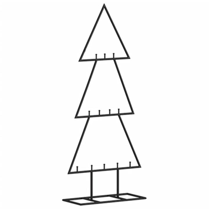 Metalen kerstboom voor decoraties, dennenboom van metaal, kerstboom met standaard, ruimtebesparend, doe-het-zelf decoratie, zwarte kerstboom 60 cm