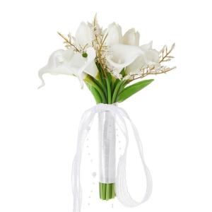 Hochzeitssträuße mit Schleife, künstliche Blumensträuße für Brautjungfern zur Hochzeit, Zeremonie, zum Jahrestag oder zum Valentinstag