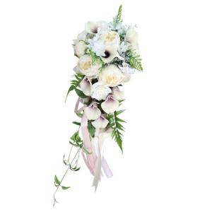 Hochzeit Brautstrauß Künstlicher Wasserfall Callalily Langes Band Mit Blume