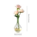 Kunstblumen Künstliche Rosenblumen, mit in Einer durchsichtigen Vase, Faux echter Hauch von Rosenstrauß, Blumenarrangement, Festival-Dekoration, 5 Farben für jeden Anlass