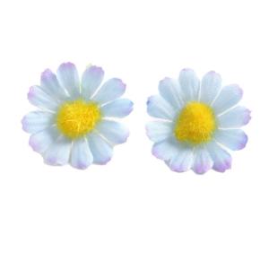 Kunstmadeliefjes, bloemkoppen, 50 stuks, , bloemkoppen, kleine bloemkoppen, decoratie, kleurrijke zijden bloemen voor bruiloft, feest, huis, doe-het-zelf knutselen, blauw, paars
