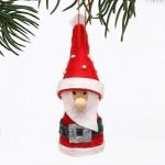 Schattige gebreide poppetjes als kerstornament, in 2-delige set, in grijs/rood