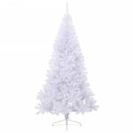 Kunstkerstboom met standaard, 210 cm hoog, kerstdecoratie, hoge kunstboom, pvc en staal, wit
