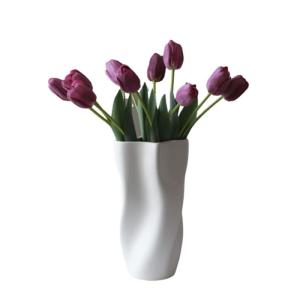Kunstblumen Künstliche Tulpenblume in Keramikvase, für Zuhause, Küche, Hochzeitsdekoration, gefälschter Tulpenstrauß, 5 Farben für jeden Anlass