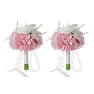 2-teiliges Brautsträuße für die Hochzeit, künstliche Rosen für die Braut, Hochzeitsstrauß, Hochzeitsdekoration für die Zeremonie, den Jahrestag