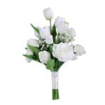 Hochzeitssträuße für die Braut, Rosen, Calla-Lilien, Hochzeitsblumen, künstliche Brautsträuße für eine rustikale Hochzeitszeremonie
