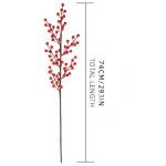 Kunstbessentakken, rood, 74 cm, bessenstelen, fake hulst, bessen, kerstbessentak, kerstdecoratie, prikkers, takken voor kerstboom, doe-het-zelf boeketten, bruiloft, feestdagen