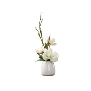 Kunstblumen Künstliches Blumenarrangement – ​​Seidenblätter, PU- und Keramikbasis, Elegantes Herzstück für Schlafzimmer, Hochzeiten und mehr für jeden Anlass