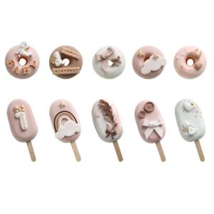 Simulationsmodell, lebensechte Kuchenfotografie, Eiscreme-Dekoration für Zuhause, rosa Abteilung, gefälschte Dessert-Ornamente, 1 Set