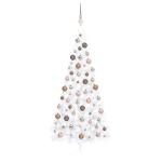 Künstlicher Halb-Weihnachtsbaum Beleuchtung Kugeln Weiß 240 cmWeiß und Rose