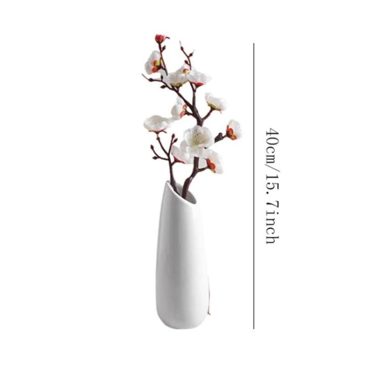 Kunstblumen Pflaumenblüten-Kunstblumen, mit Vase, Kunstblume, Kunstpflanze, Topfdekoration, für Zuhause, Wohnzimmer, Party, Hochzeit für jeden Anlass