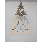 Weihnachtsbaum aus Holz, DIY Weihnachtsbaum mit Weihnachtskugeln, Weihnachtsdekoration für Zuhause, hergestellt in Italien