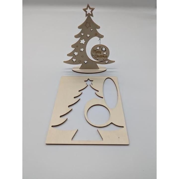 Weihnachtsbaum aus Holz, DIY Weihnachtsbaum mit Weihnachtskugeln, Weihnachtsdekoration für Zuhause, hergestellt in Italien