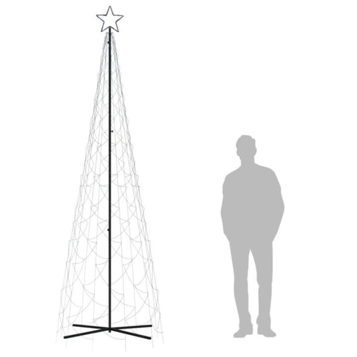 LED Weihnachtsbaum Kegelform Tannenbaum Lichterbaum Weihnachtsdeko Stern Beleuchtung Außen Beleuchtet Lichterkette Blau 500 LEDs 100x300cm