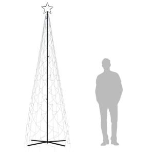 LED Weihnachtsbaum Kegelform Tannenbaum Lichterbaum Weihnachtsdeko Stern Beleuchtung Außen Beleuchtet Lichterkette Blau 500 LEDs 100x300cm