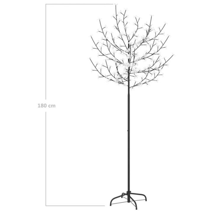 LED Weihnachtsbaum Lichterbaum Weihnachten Christbaum für Außenbereich geeignet 200 LEDs Blau-Weißes Licht Kirschblüten 180 cm