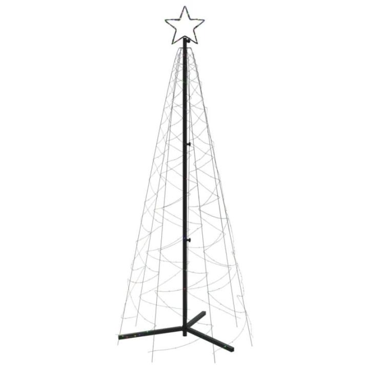 Mobili Weihnachtsbaum mit farbigem Kegel, 200 LEDs, 70 x 180 cm, Weihnachtsdekoration, Weihnachtsbaum, künstlicher Weihnachtsbaum, dünner Ständer