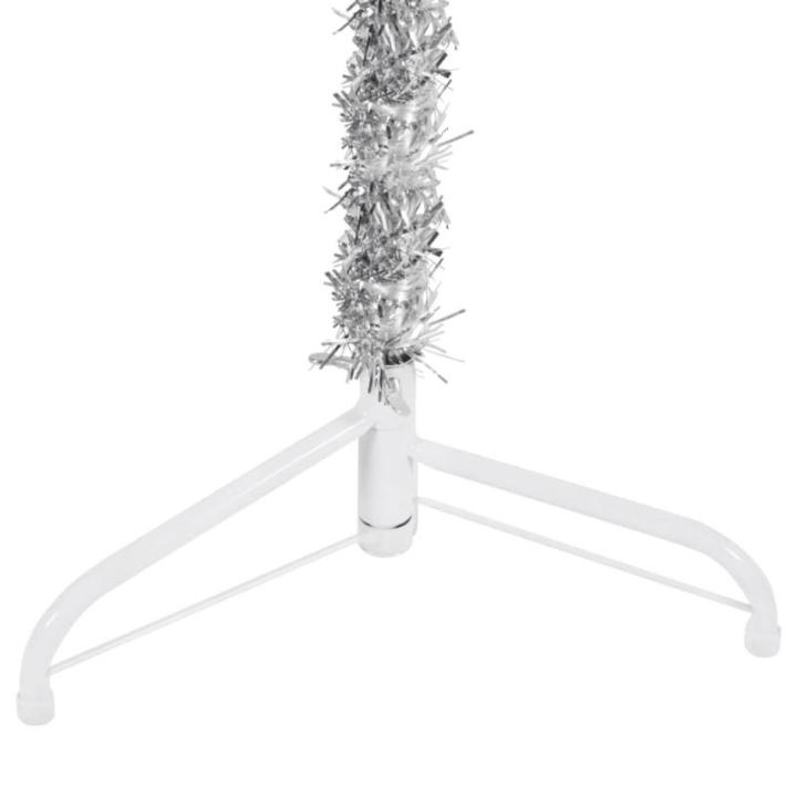 Künstlicher Weihnachtsbaum Silber 180 cm Höhe PVC-Material Halb-Weihnachtsbaum Platzsparend Wand Christbaum Innen- und Außenbereich Wirtschaftliche Weihnachtsdekoration Festlich