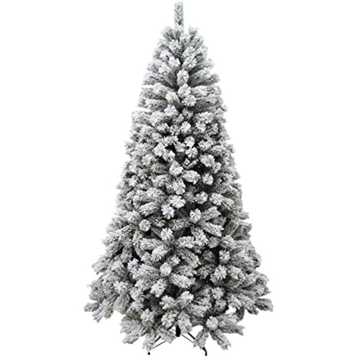 Weihnachtsbaum Royal Super Dicker Kiefer Grün Schnee Basis Kreuz Eisen Faltbar Hohe Qualität Zweige mit Schnee Einfache Montage Öffnung Regenschirm (180cm)