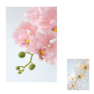 Kunstblumen Phalaenopsis-Orchidee in weißer Vase, künstliche Orchideenblumen, Pflanzen, für Büro, Schreibtisch, Hochzeit, Party, Dekoration, Badezimmer-Ornamente für jeden Anl