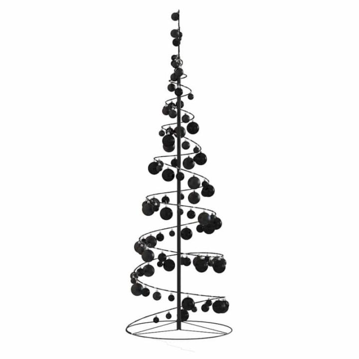 Weihnachtsbaum Kegelform mit Kugeln 100 LEDs Warmweiß 150 cm