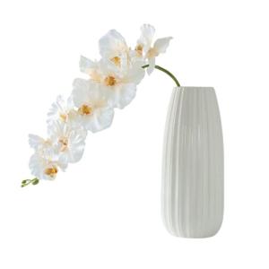 Kunstblumen Phalaenopsis-Orchidee in weißer Vase, künstliche Orchideenblumen, Pflanzen, für Büro, Schreibtisch, Hochzeit, Party, Dekoration, Badezimmer-Ornamente für jeden Anl