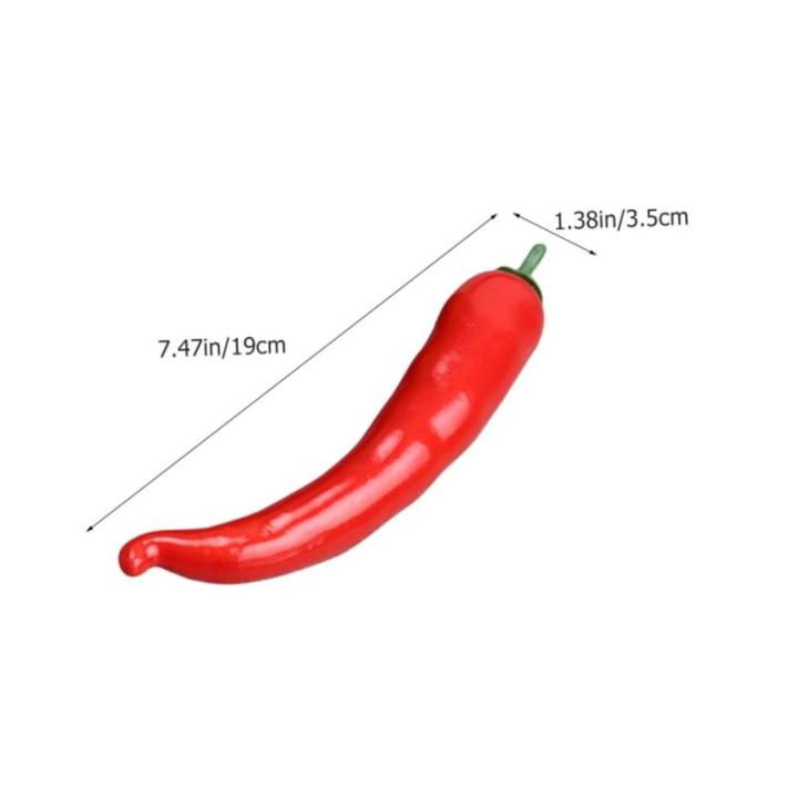 2 Sätze Simuliertes Pepper-Modell Wohnungsdeko Hausdeko Kunstgemüse Simulation Pfeffer Gefälschte Pfefferstütze Vorzeigemodell Gefälschte Essensrequisite Poly-Drache 6 Stück 