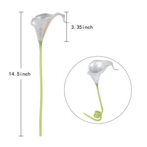 Künstliche Calla-Lilien aus Silber, 24 Stück, silberfarbene Blumen für selbstgemachte Hochzeitssträuße, Tafelaufsätze, Brautparty, Party, Zuhause, Blumenarrangement, Dekorati