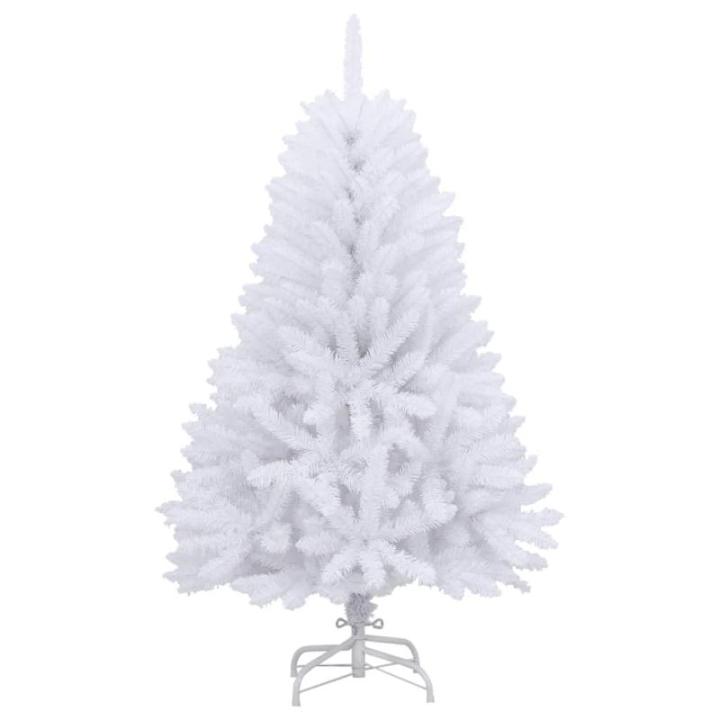 Tannenbaum Kunstbaum mit PVC-Spitzen, Weihnachtsdeko Dekobaum für Innen Außen Künstlicher Weihnachtsbaum Klappbar mit Ständer Weiß 150 cm