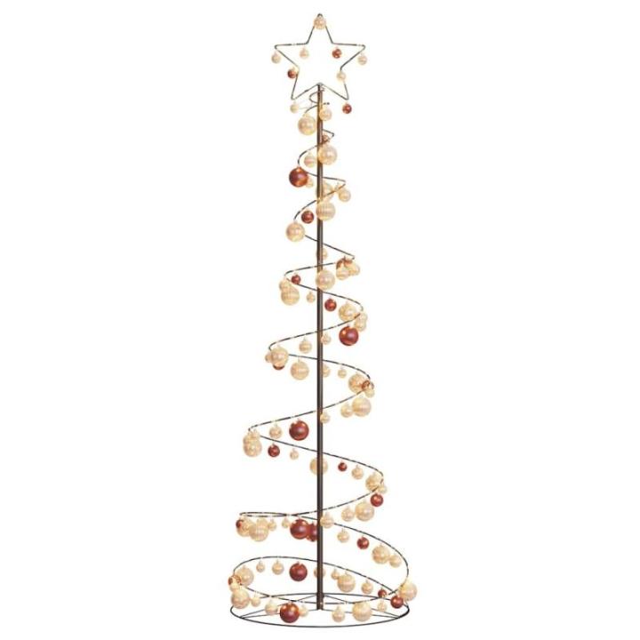 Weihnachtsbaum Kegelform mit Kugeln 120 LEDs Warmweiß 180 cm