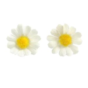 Kunstmadeliefjes, bloemkoppen, 50 stuks, , bloemkoppen, kleine bloemkoppen, decoratie, kleurrijke zijden bloemen voor bruiloft, feest, huis, doe-het-zelf knutselen, wit
