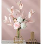 Kunstblumen Künstliche Blumen-Pflanzen-Set, künstliche Seidenblumen mit Leichter Luxus-Vase aus Schmiedeeisen, für den Hochzeitshausgarten für jeden Anlass