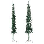 Künstlicher Weihnachtsbaum Grün 240 cm Höhe PVC-Material Halb-Weihnachtsbaum Platzsparend Wand Christbaum Innen- und Außenbereich Wirtschaftliche Weihnachtsdekoration Festliche