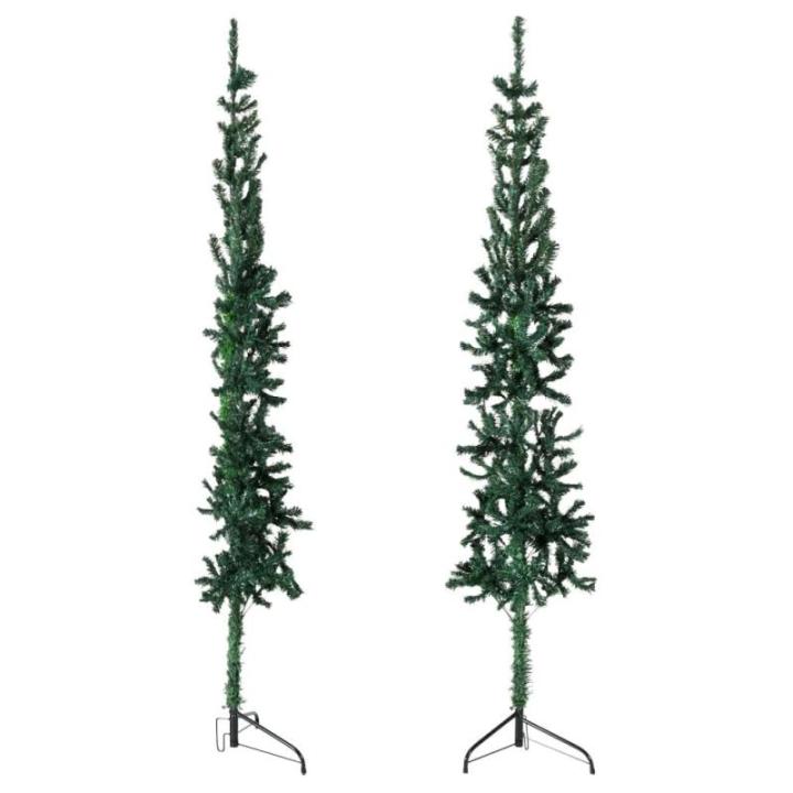 Künstlicher Weihnachtsbaum Grün 240 cm Höhe PVC-Material Halb-Weihnachtsbaum Platzsparend Wand Christbaum Innen- und Außenbereich Wirtschaftliche Weihnachtsdekoration Festliche