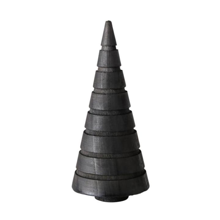 Houten decoratieve dennenbomen set van 3 15 cm om neer te zetten - zwart - kerstboomfiguur van grenen voor winterdecoratie - kerstboomdecoratie standaard tafeldecoratie raamdecorat