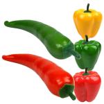 3 Sätze Simulationsmodell Paprika Künstliches Gemüse Foto-Requisite Pfeffer Modell Dekoration Food-Modell-Requisite Gefälschter Gemüsepfeffer Falscher Chili Poly-Drache 5 Stü