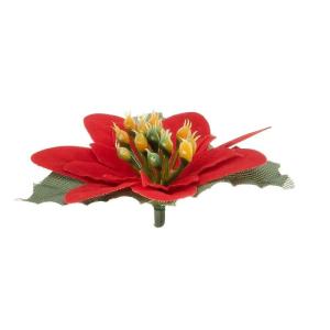 Decoratieve bloemen, , bloemen, verschillende soorten, ca. diameter 4 - 5 cm (kerstster 1 - rood - 15 stuks)