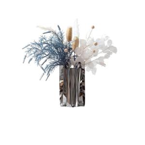 Kunstblumen Künstliche Blumen, künstliche Blumendekoration, für Hochzeit, Weihnachten, DIY Wohnzimmer, Tischdekoration (Edelstahlvase) für jeden Anlass