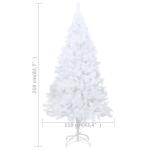 Kunstkerstboom met verlichting en ballen, dennenboom, kerstboom, decoratieve boom, kunstboom, kerstdecoratie, kerstdecoratie, kerstsfeer, kerstdecoraties, wit, 210 cm