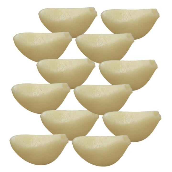 5 Sätze Simulierter Knoblauch Simulierte Knoblauchzehen Geschälter Knoblauch Grüner Knoblauch Simulation Knoblauchflocken-dekor Künstliches Gemüse Knoblauch-Modell PVC 12 Stü