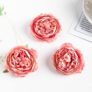 20/100PC Bruidsboeket Scrapbooking Kerst Decoratieve Kransen Home Room Decor DIY Party Nep Zijde Pioen (Color : Pink, Size : 20 PC)