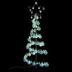 Kerstboom kegelvorm met ballen 80 leds warm wit 120 cm