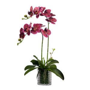 Kunstblumen Künstliche Blumen-Bonsai mit Vase, künstliche Orchidee, Phalaenopsis-Blumen, dekorativ, Zimmerpflanzen, realistische Anordnung für jeden Anlass