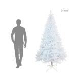 SOLAGUA Kunstkerstboom, spar extra gevuld met engelenhaar, 150 - 300 cm, met metalen standaard (240 cm, 1438 punten, wit)