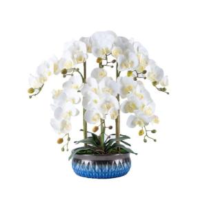 Kunstblumen Künstliche Blumen, Ochiden, Pflanzen, künstliche Orchidee im Topf, Phalaenopsis-Arrangement, Blumen, Pflanzen, Bonsai-Tischdekoration für jeden Anlass
